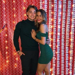 green mini formal dress
